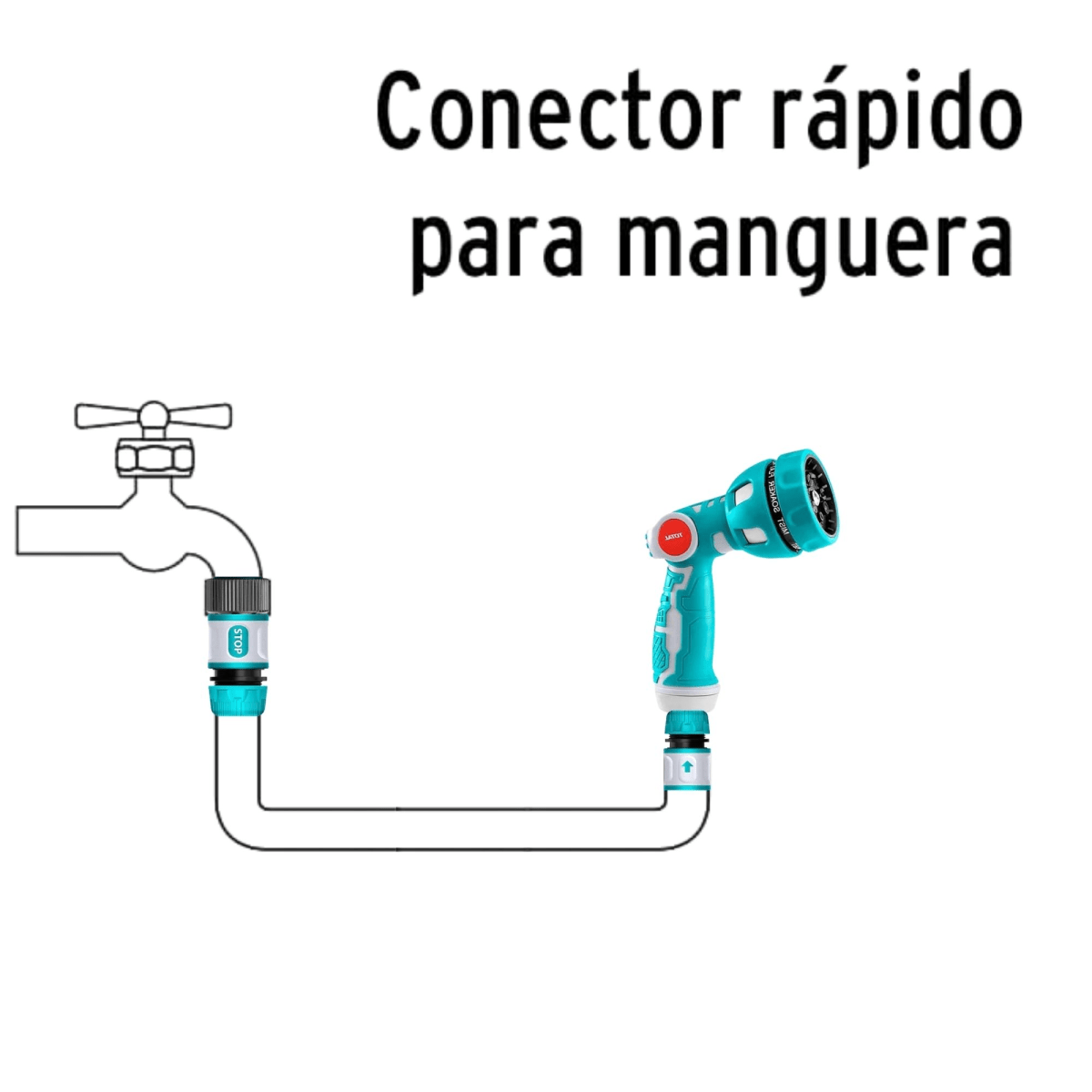 Pistola de riego 9 funciones con conectores rápidos4