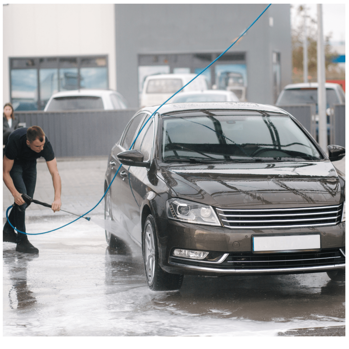 Kit manguera de riego 20m porta manguera retráctil conectores rápidos5