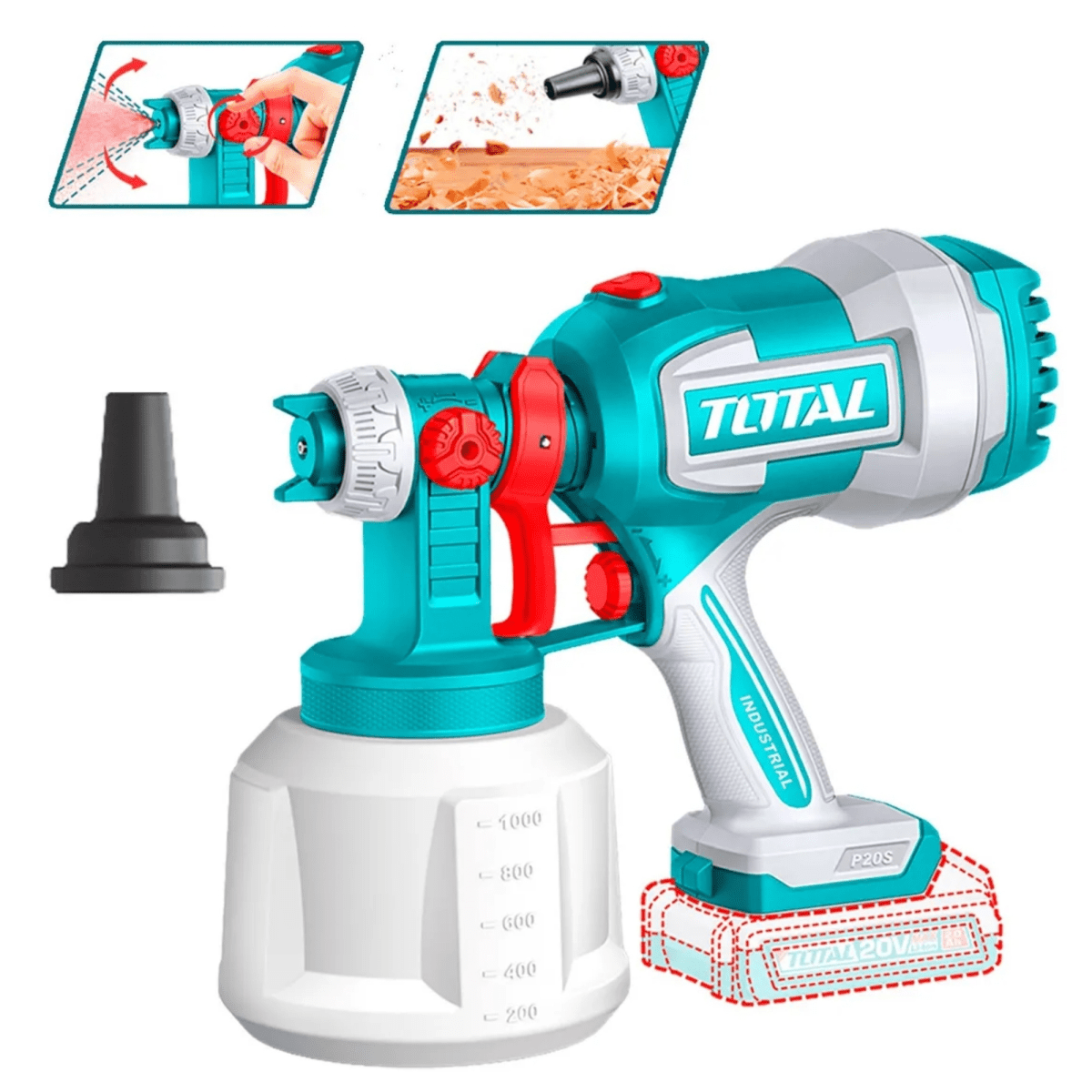 PISTOLA PARA PINTAR COMPRESORA INALAMBRICA 20V TSGLI2004 TOTAL1