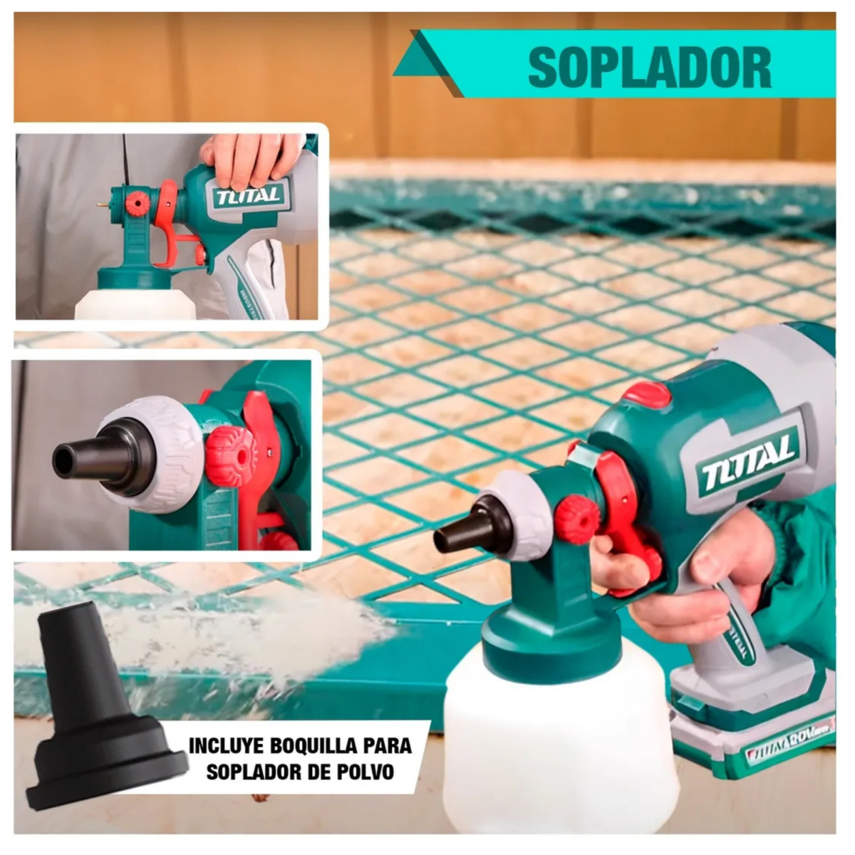 PISTOLA PARA PINTAR COMPRESORA INALAMBRICA 20V TSGLI2004 TOTAL4