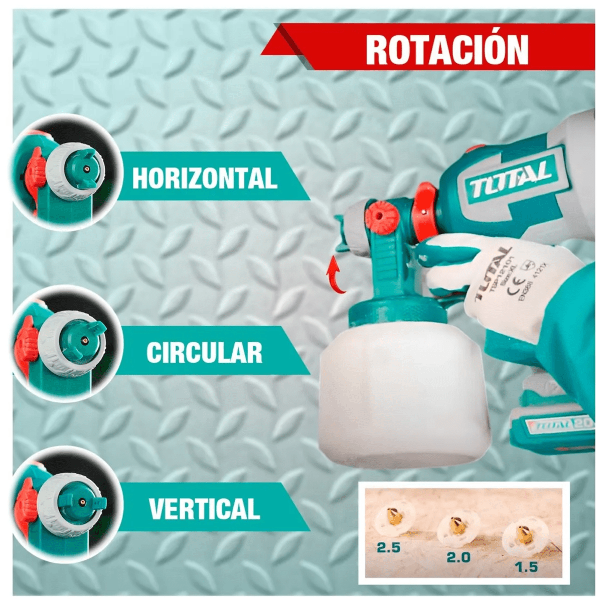 PISTOLA PARA PINTAR COMPRESORA INALAMBRICA 20V TSGLI2004 TOTAL6