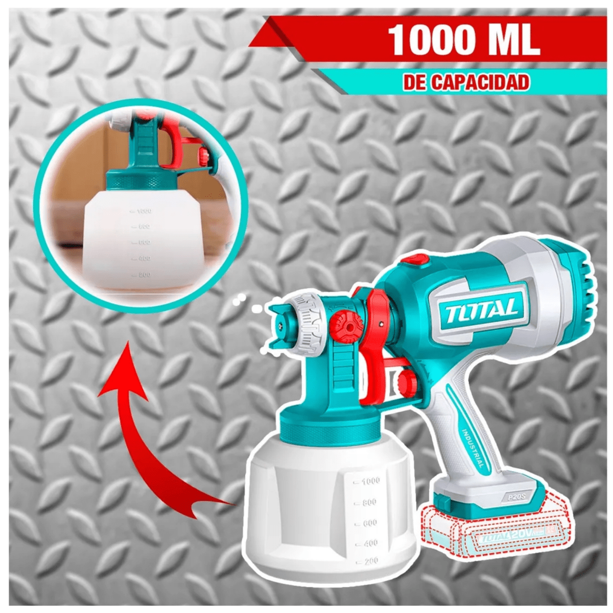 PISTOLA PARA PINTAR COMPRESORA INALAMBRICA 20V TSGLI2004 TOTAL7