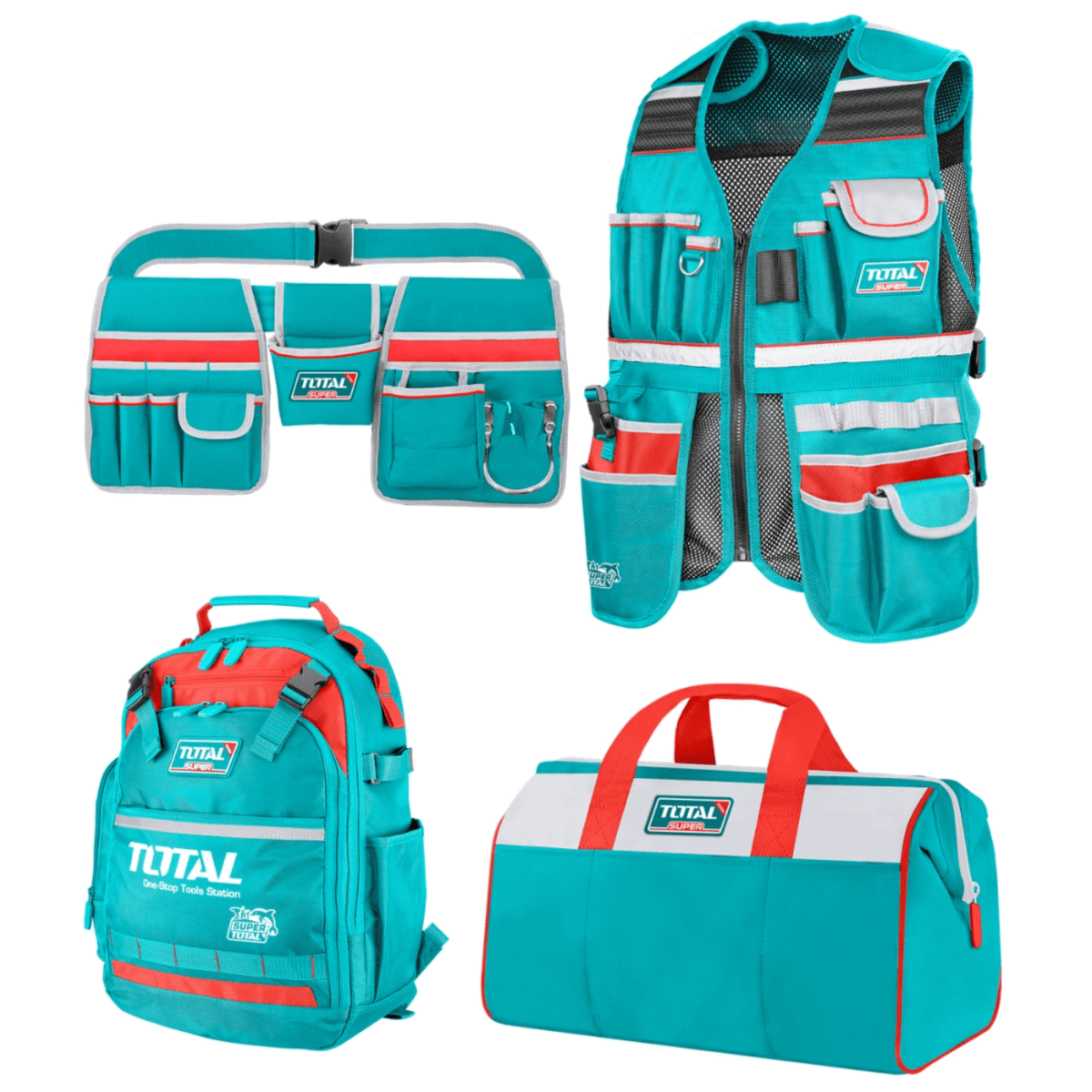 MOCHILA PORTAHERRAMIENTAS, MALETA, CHALECO COMBO 4 EN 11