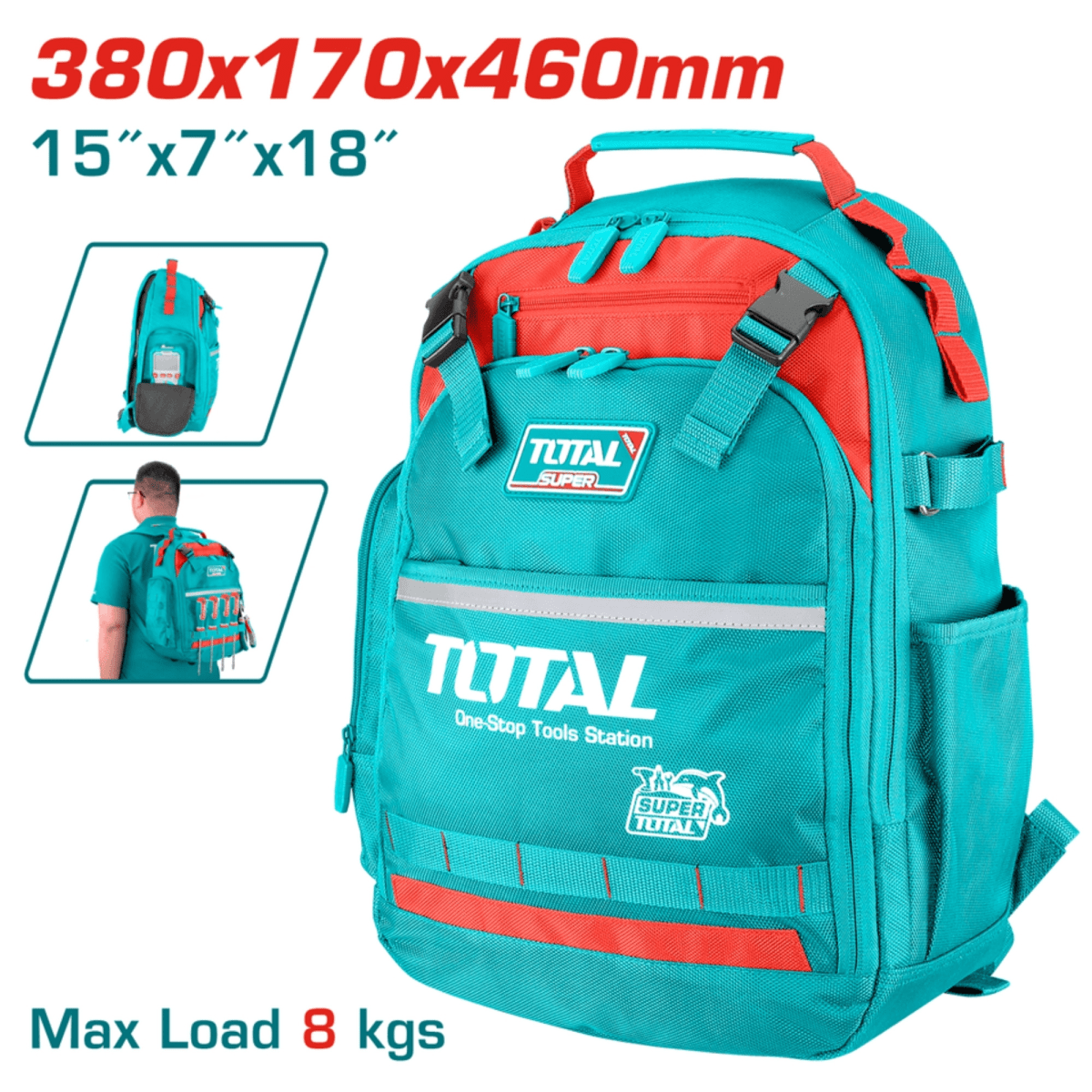 MOCHILA PORTAHERRAMIENTAS, MALETA, CHALECO COMBO 4 EN 12
