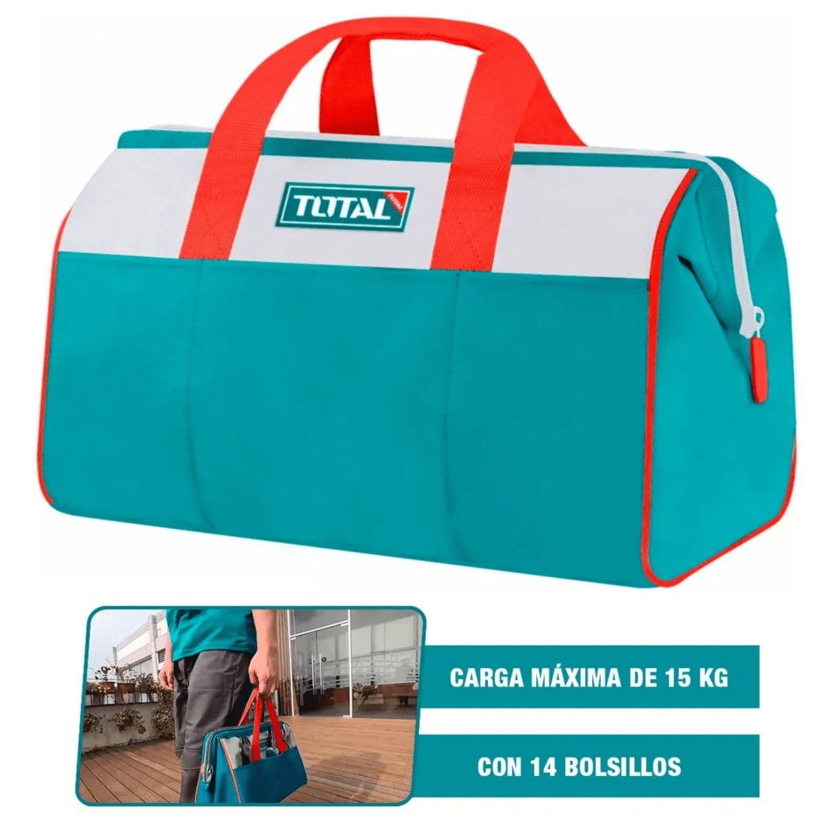 MOCHILA PORTAHERRAMIENTAS, MALETA, CHALECO COMBO 4 EN 14