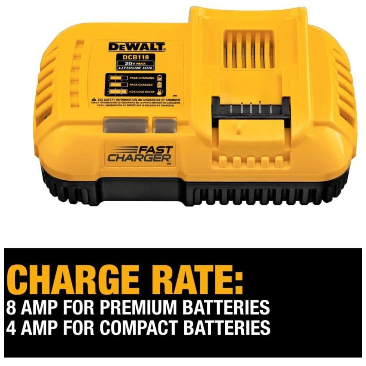 Cargador Rápido 20V FLEXVOLT CARGA RAPIDA 8A DCB118 Dewalt8