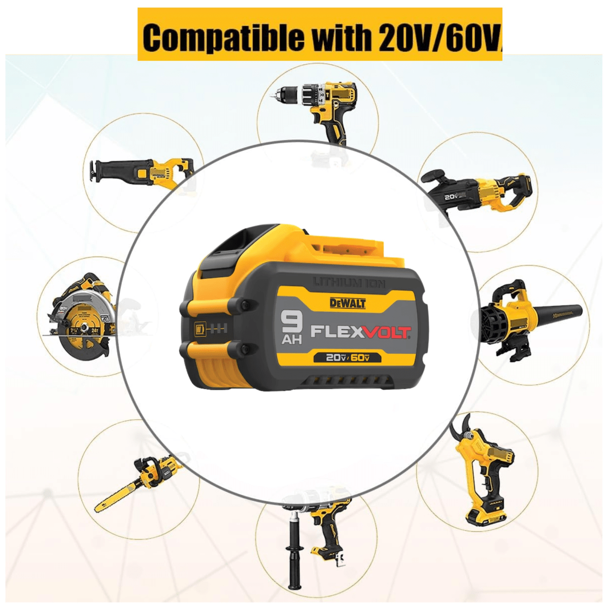 BATERIA 20V Y 60V 9A Cargador Rápido 20V 8A COMBO FLEXVOLT DEWALT5