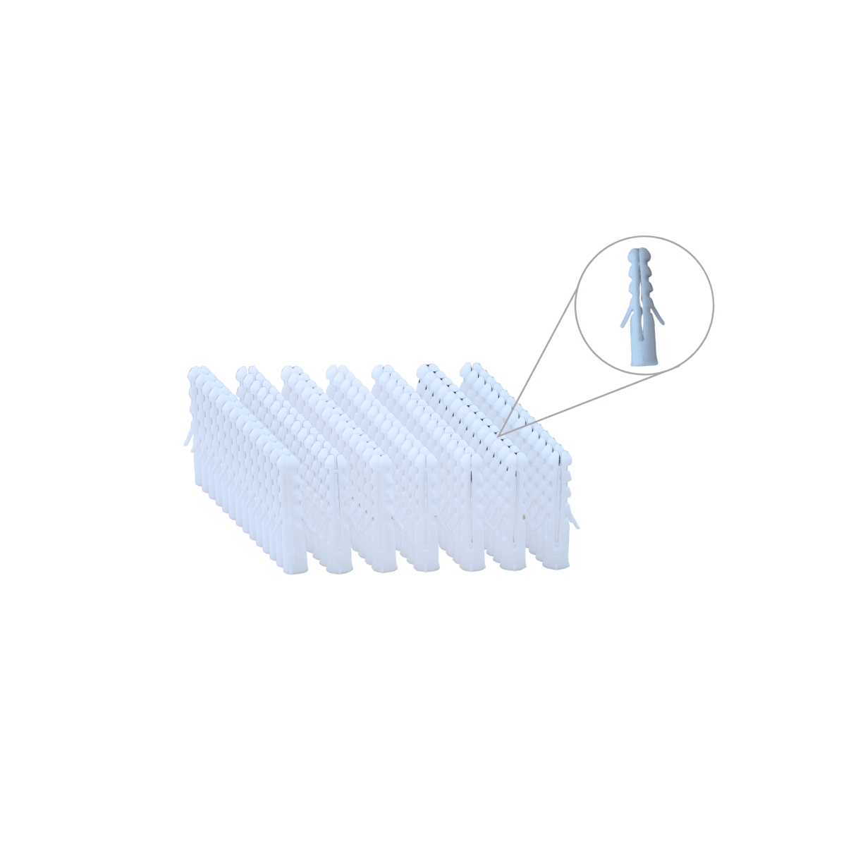 TARUGO PLASTICO COLOR BLANCO 1/4, 100 unidades2