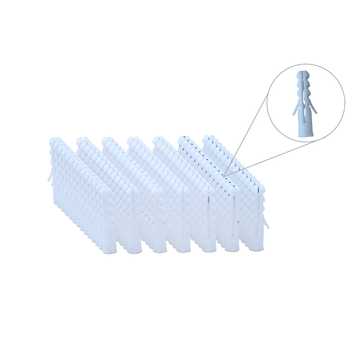 TARUGO PLASTICO COLOR BLANCO 3/8, 100 unidades2