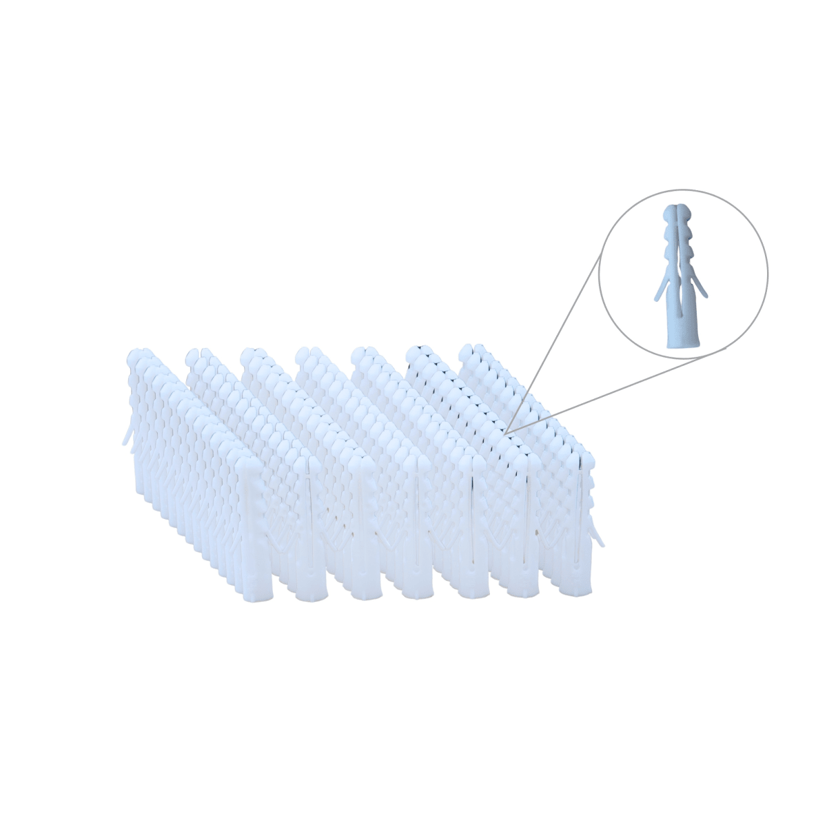 TARUGO PLASTICO COLOR BLANCO 5/16, 100 unidades2