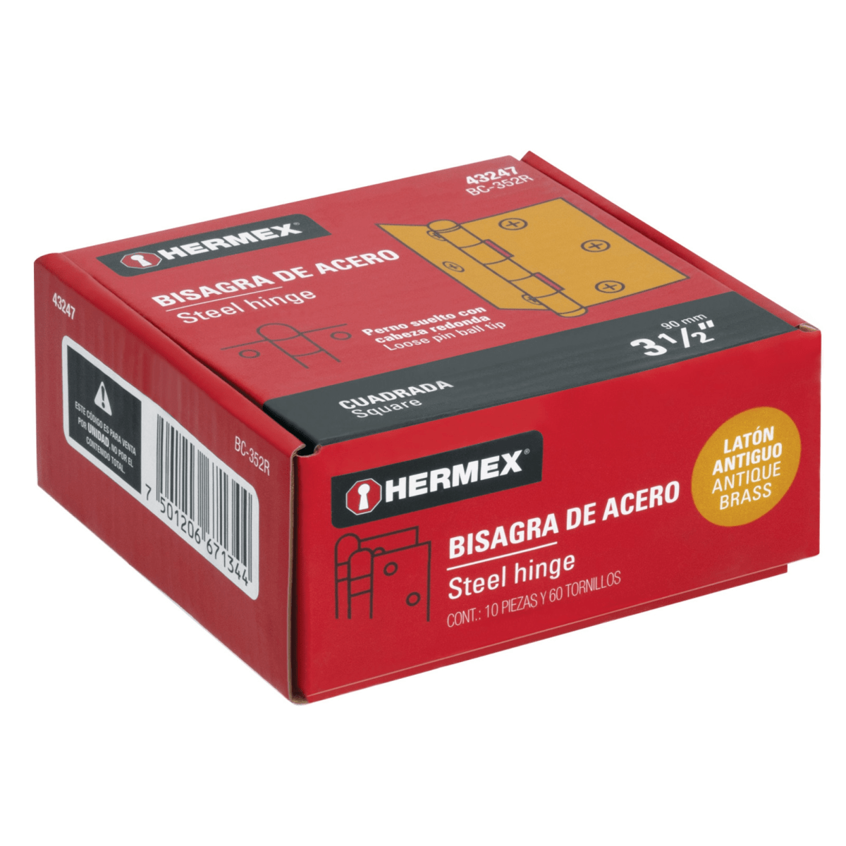Bisagra cuadrada 3-1/2