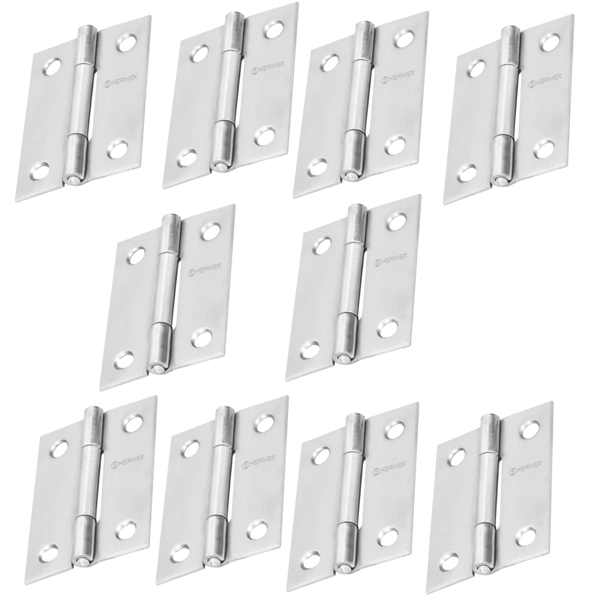 Bisagra rectangular 2 pulgadas acero inoxidable Hermex, Pack 10 piezas1