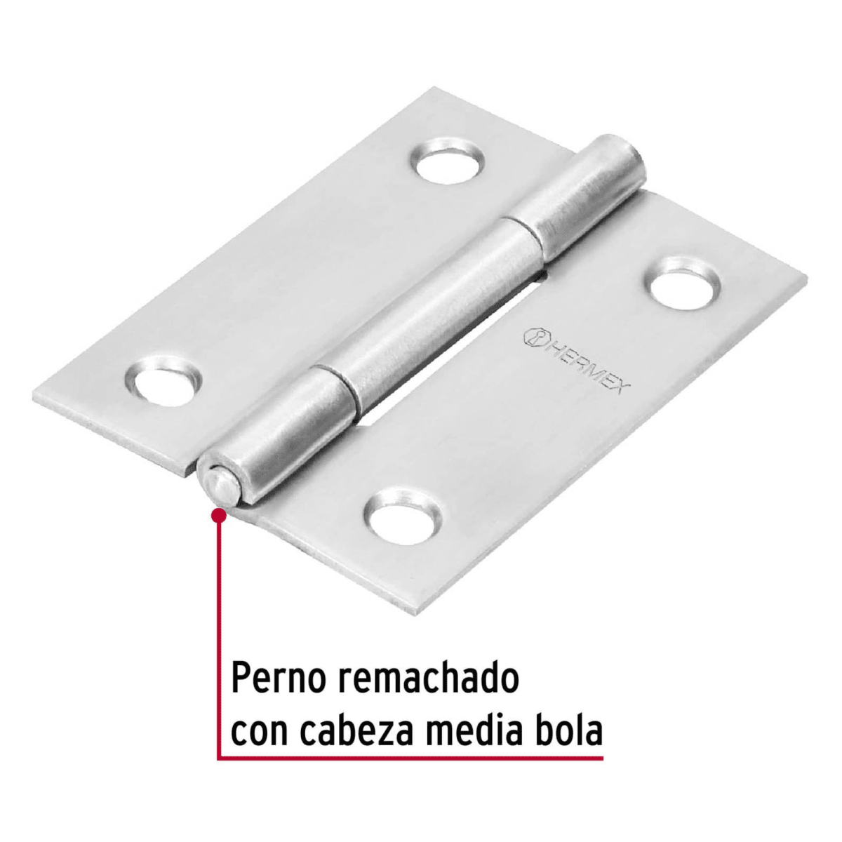Bisagra rectangular 2 pulgadas acero inoxidable Hermex, Pack 10 piezas2