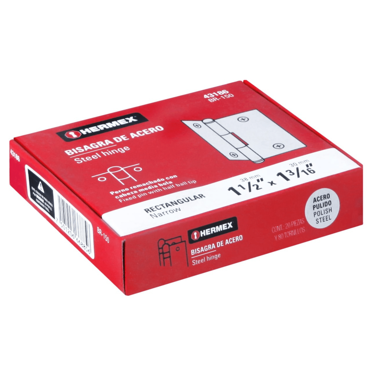 Bisagra rectangular 1-1/2