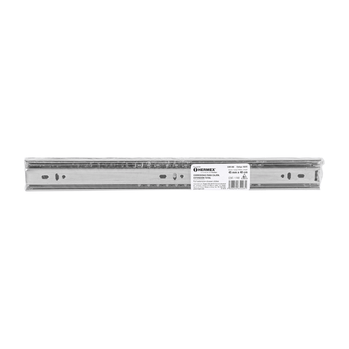 2 correderas extensión 40 cm para cajón HERMEX5
