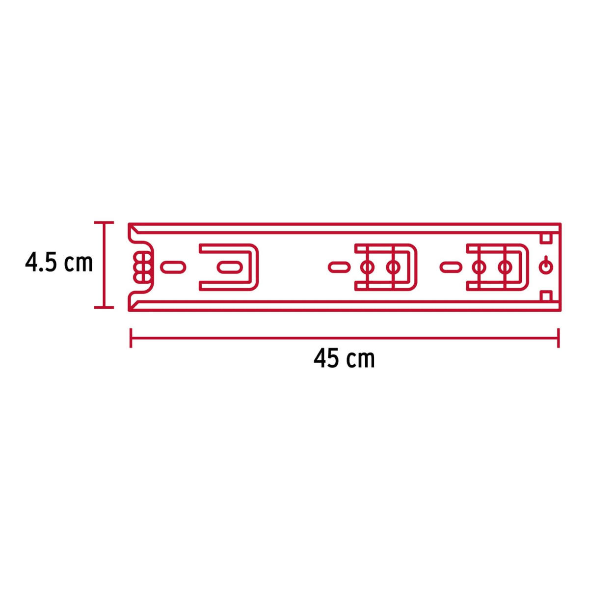 2 correderas extensión 45 cm para cajón HERMEX3