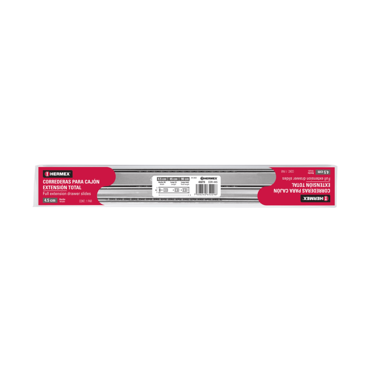 2 correderas extensión 45 cm para cajón HERMEX5
