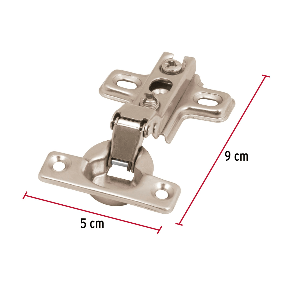 2 bisagras cangrejo cobertura media 95° Hermex2