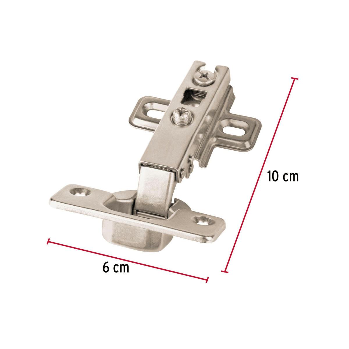 2 bisagras cangrejo bidimensionales cobertura completa 110° HERMEX2