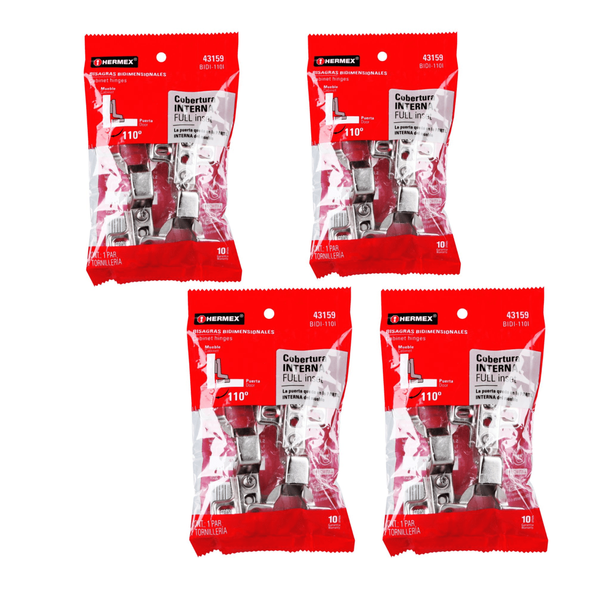 8 bisagras cangrejo cobertura interna 110° Hermex5