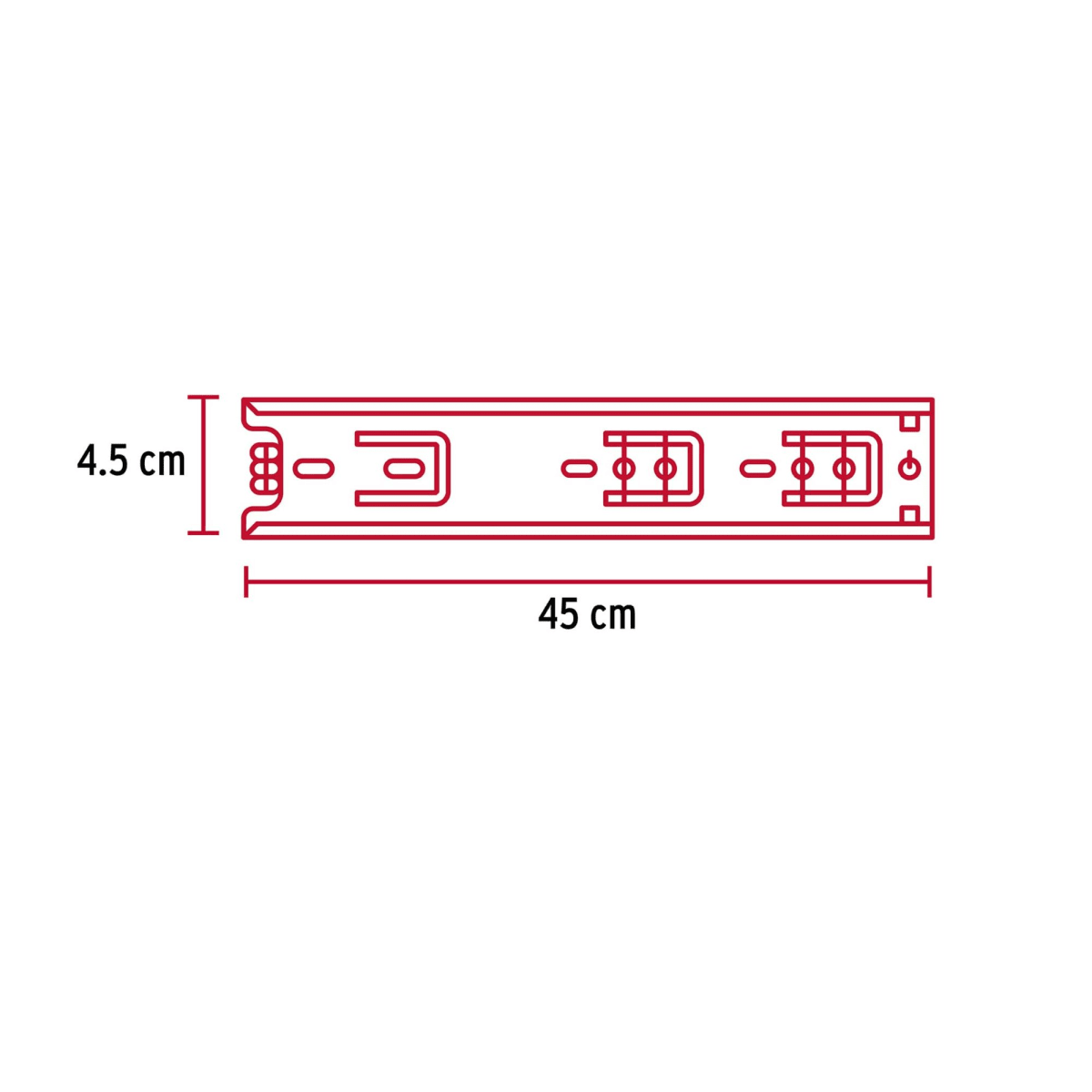 6 correderas extensión 45 cm p/cajón HERMEX3