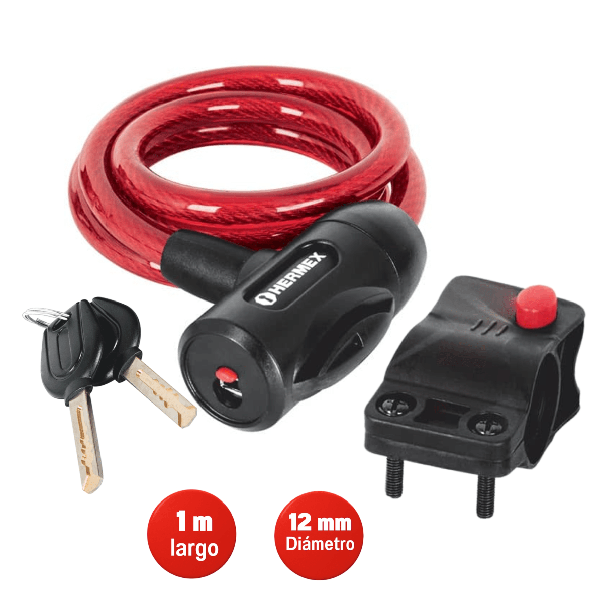 Candado cadena de bicicleta, 12 mm x 1m Hermex1