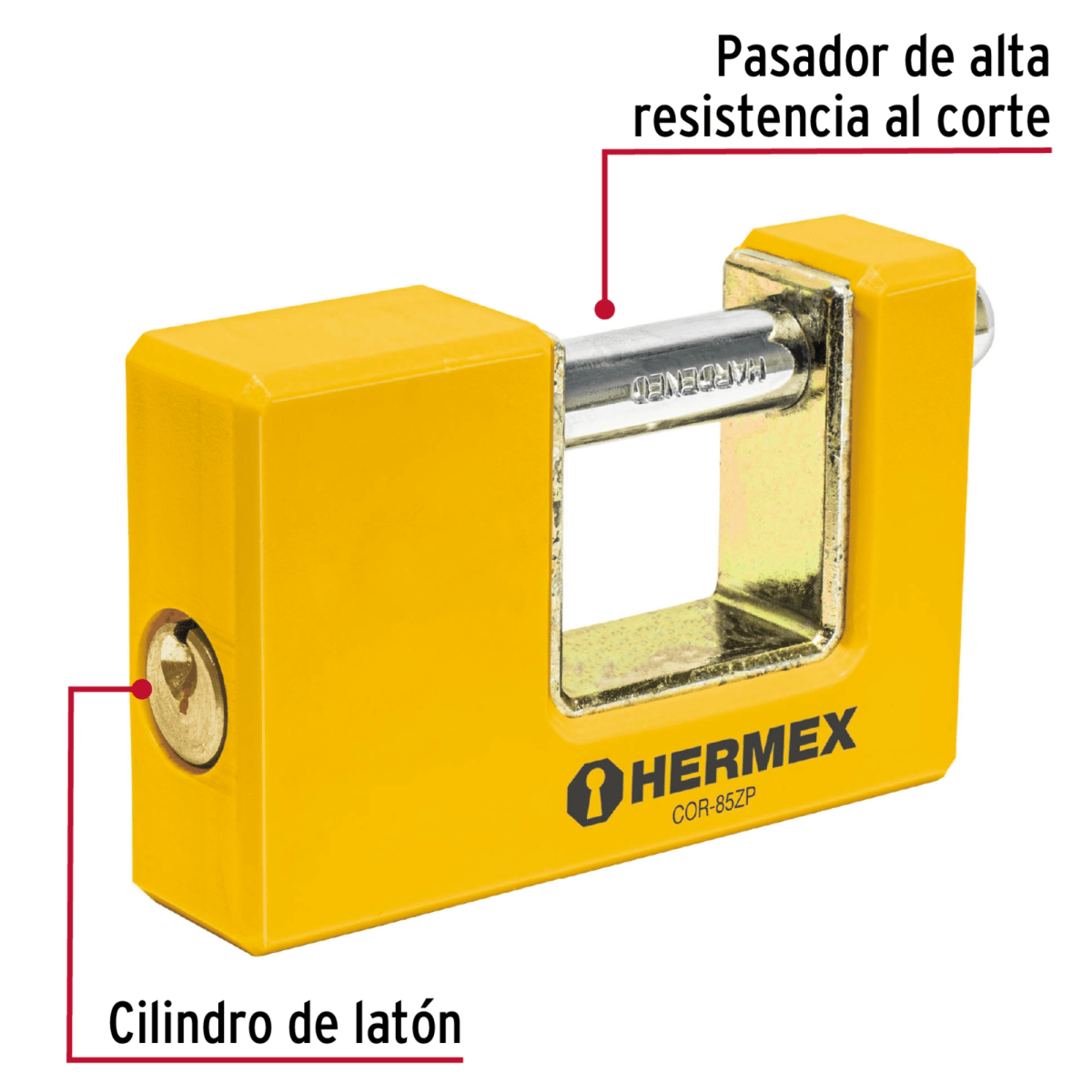 Candado antipalanca 85 mm cuerpo metálico, Hermex2