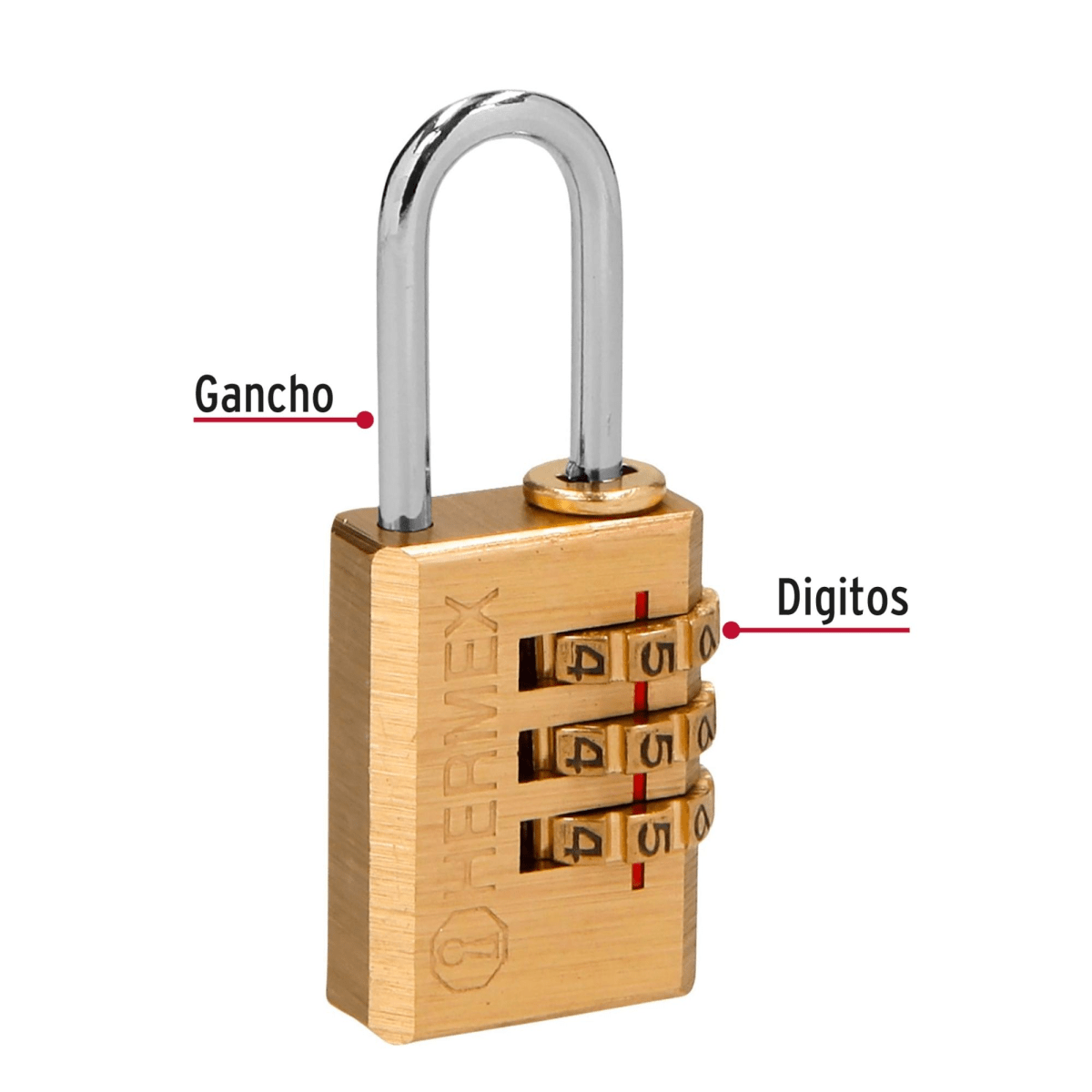 Candado con clave de combinación 20 mm HERMEX2