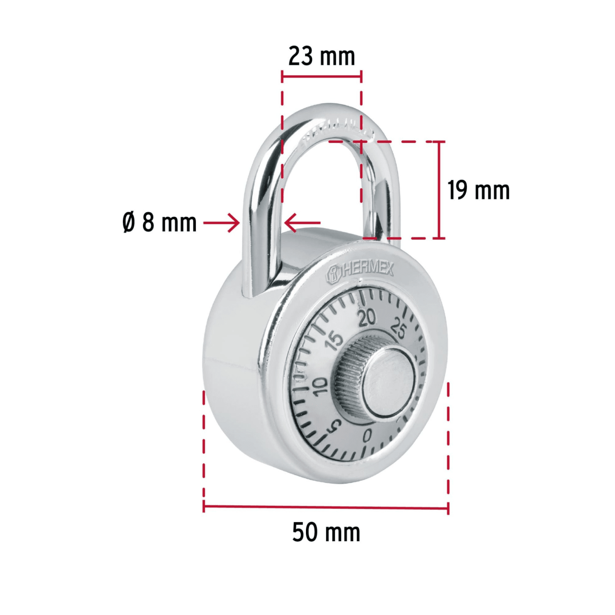 Candado de combinación de disco candado con clave Hermex4