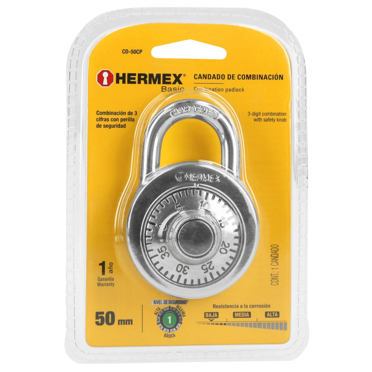 Candado de combinación de disco candado con clave Hermex5