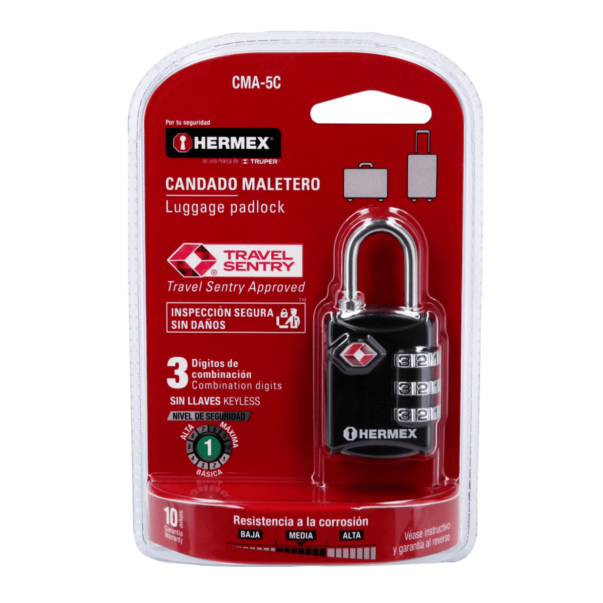 Candado de maleta candado con clave de combinación 27mm Hermex7