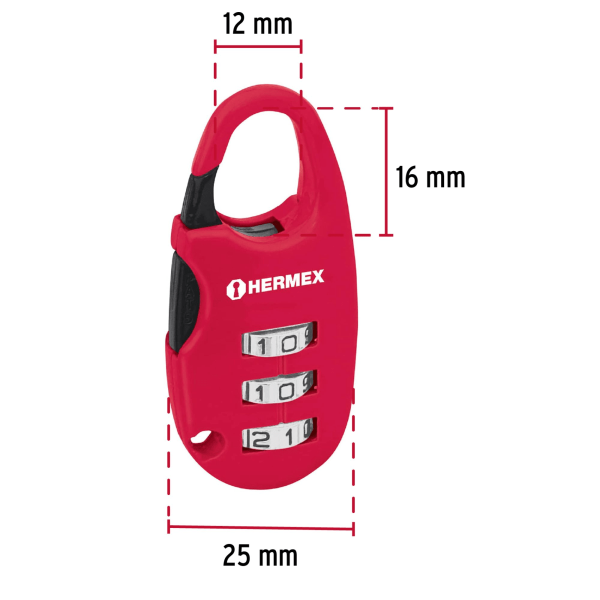 Candado maletero con clave 3 dijitos Hermex4