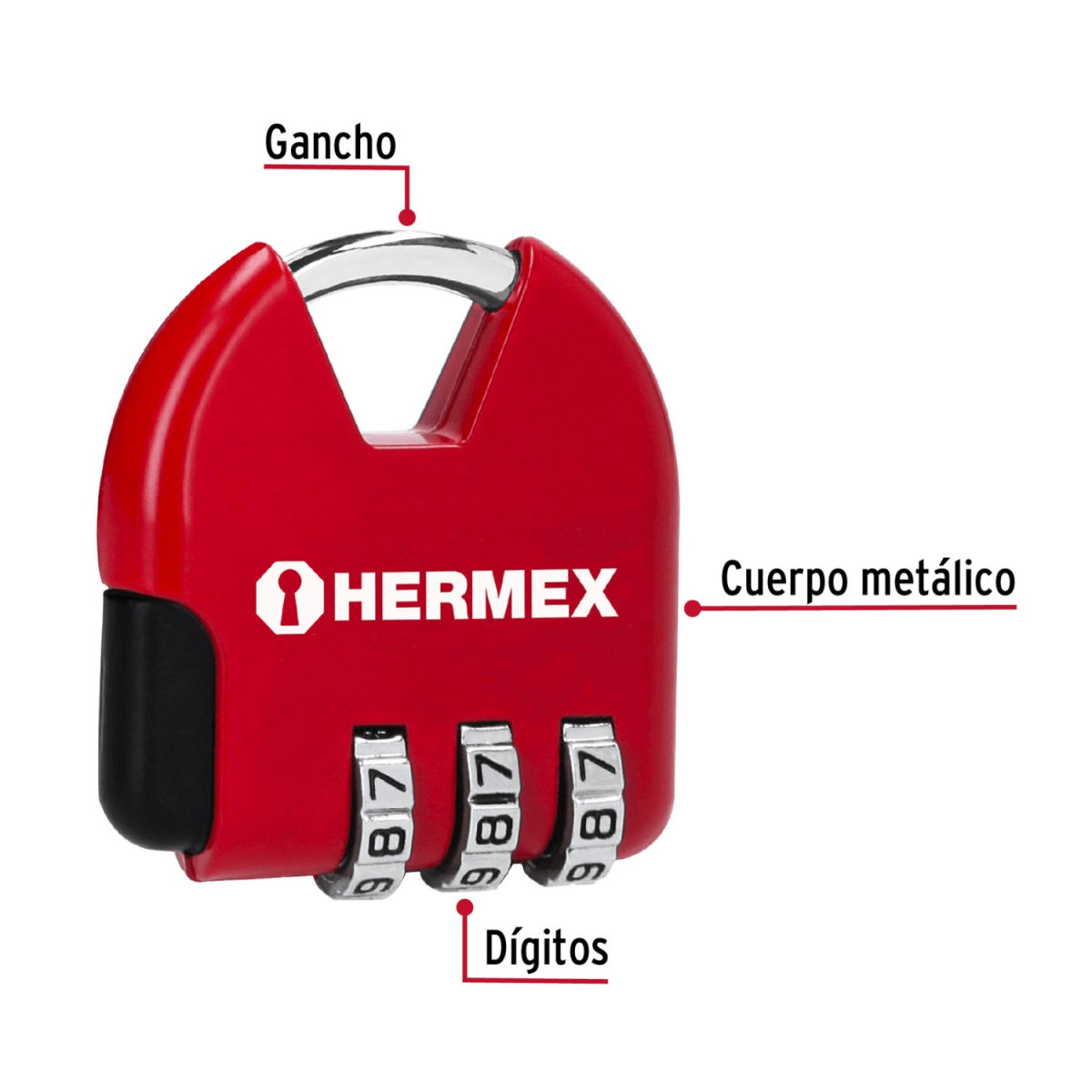 Candado maletero de combinación 36 mm hermex4