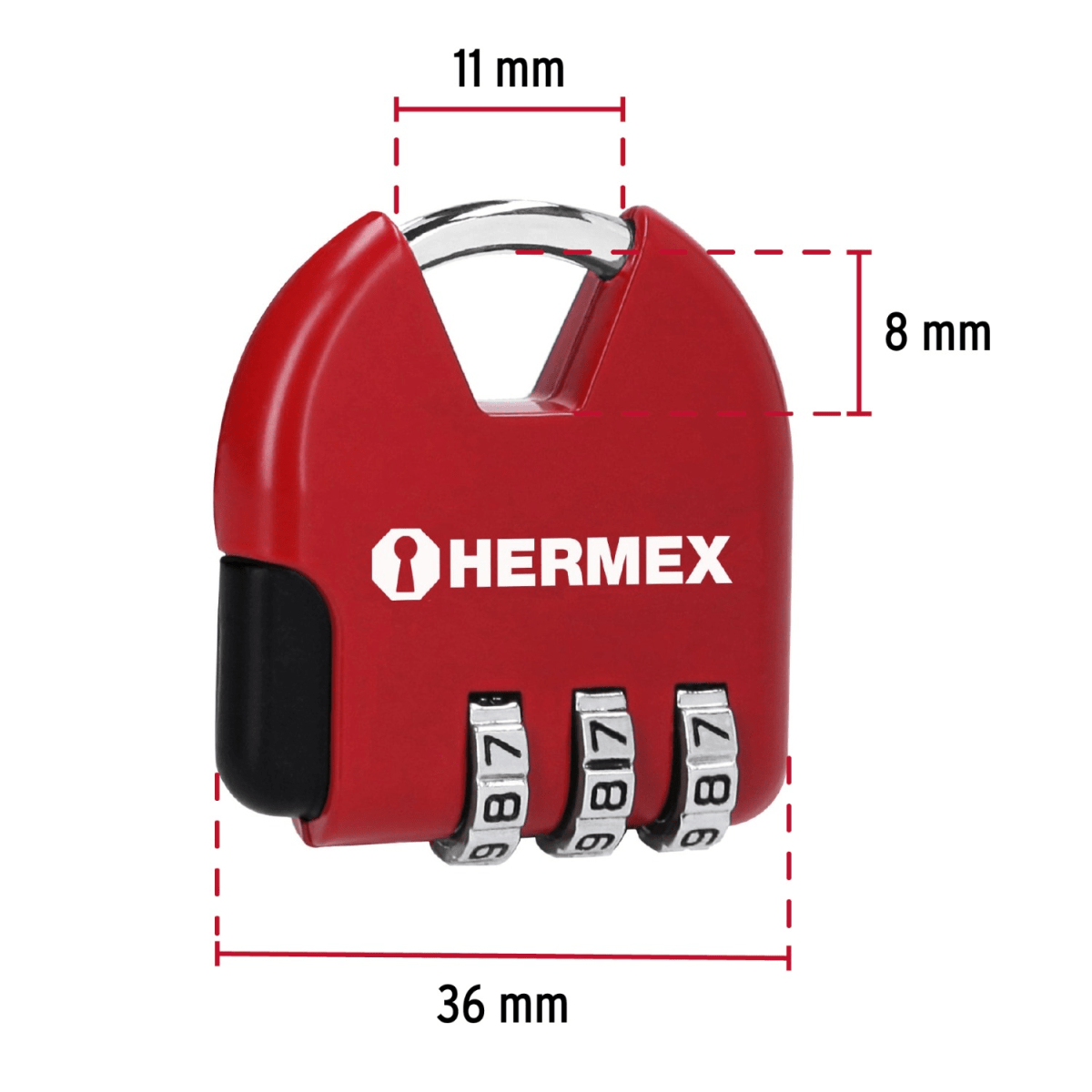 Candado maletero de combinación 36 mm hermex5