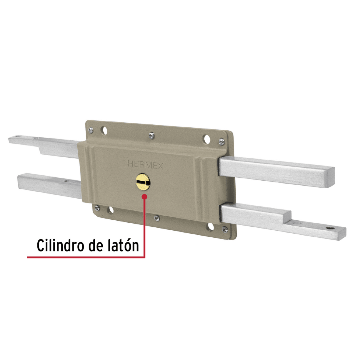 Chapa Cerradura doble barra doble cerrojo Hermex2
