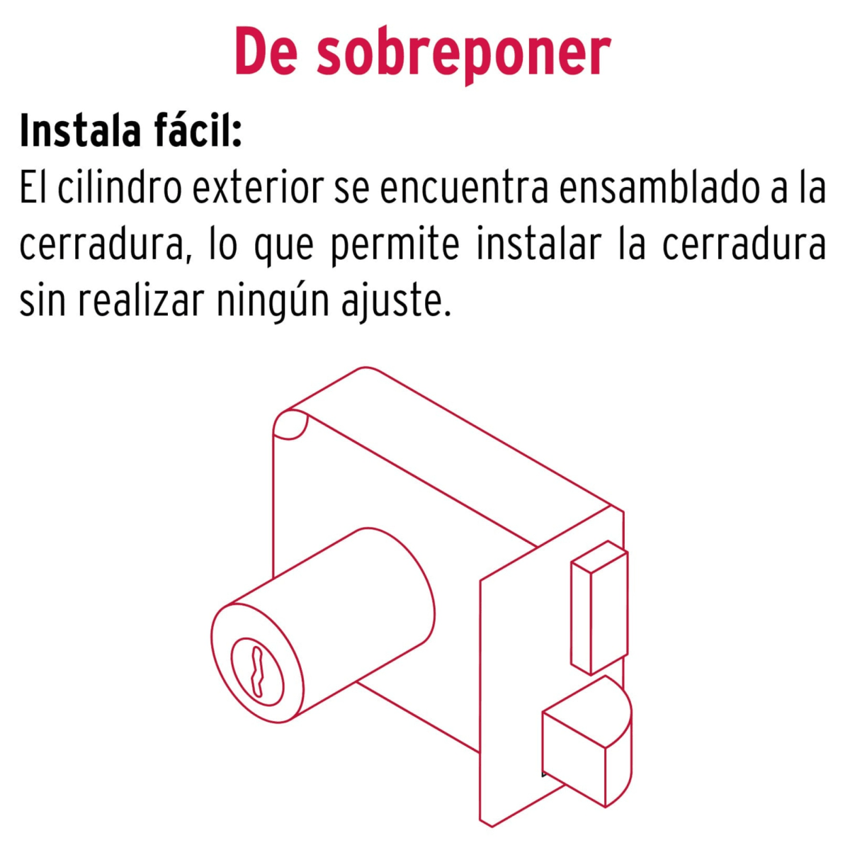Chapa Cerradura izquierdo sobreponer Hermex4