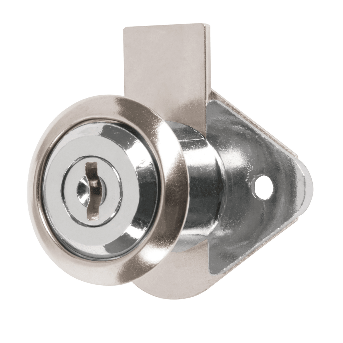 Chapa Cerradura para mueble cromo Hermex1