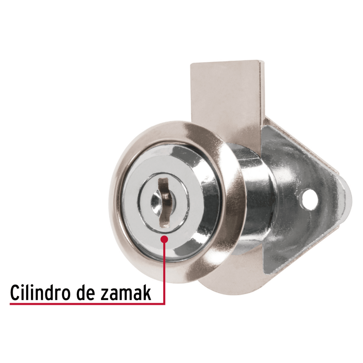 Chapa Cerradura para mueble cromo Hermex2