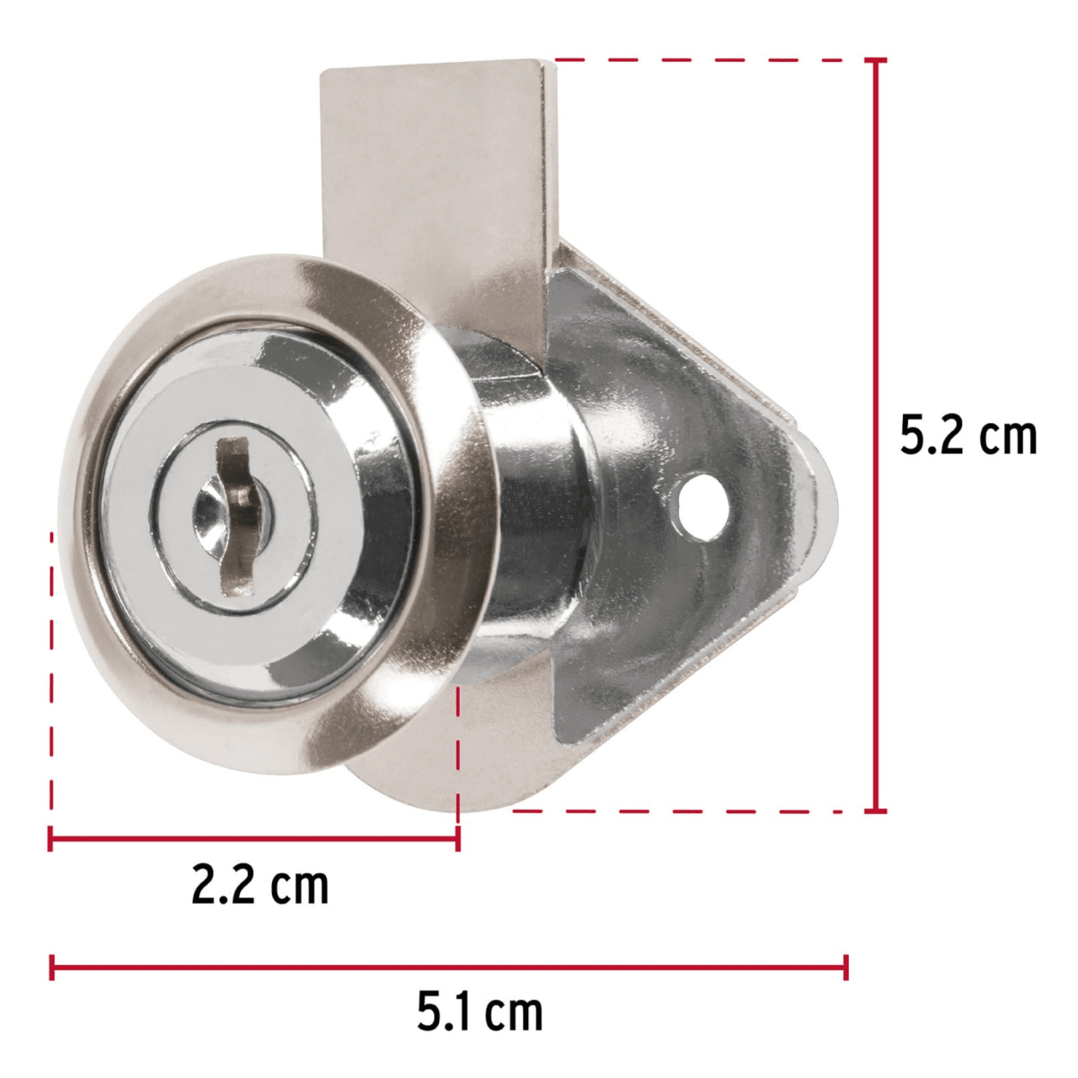 Chapa Cerradura para mueble cromo Hermex4