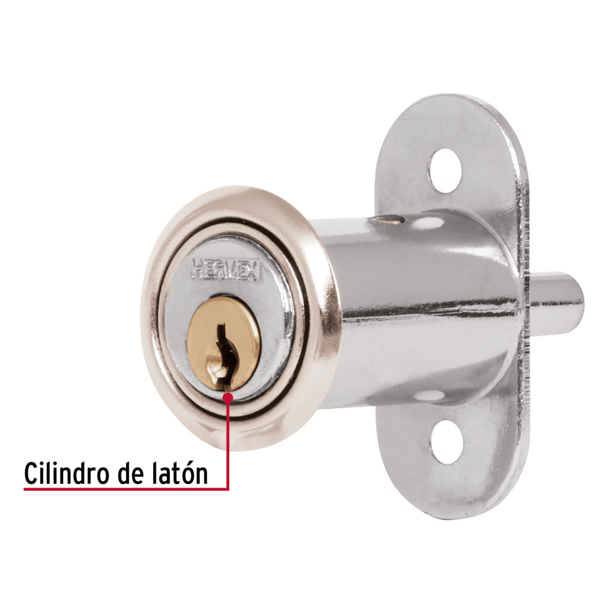 Chapa Cerradura para mueble modelo 20 cromo Hermex3