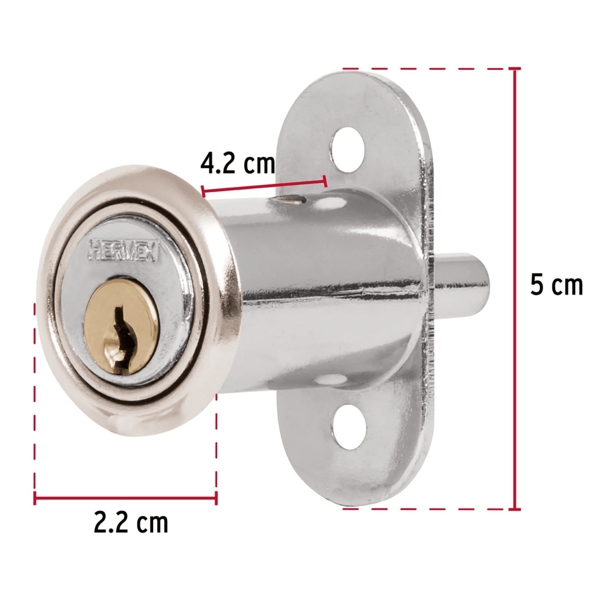 Chapa Cerradura para mueble modelo 20 cromo Hermex4