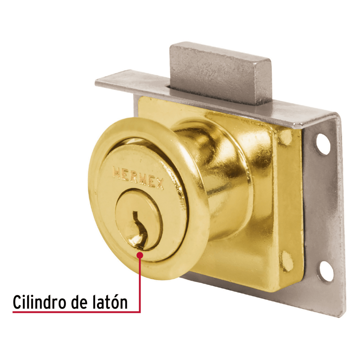Chapa Cerradura para mueble modelo 24 laton Hermex3