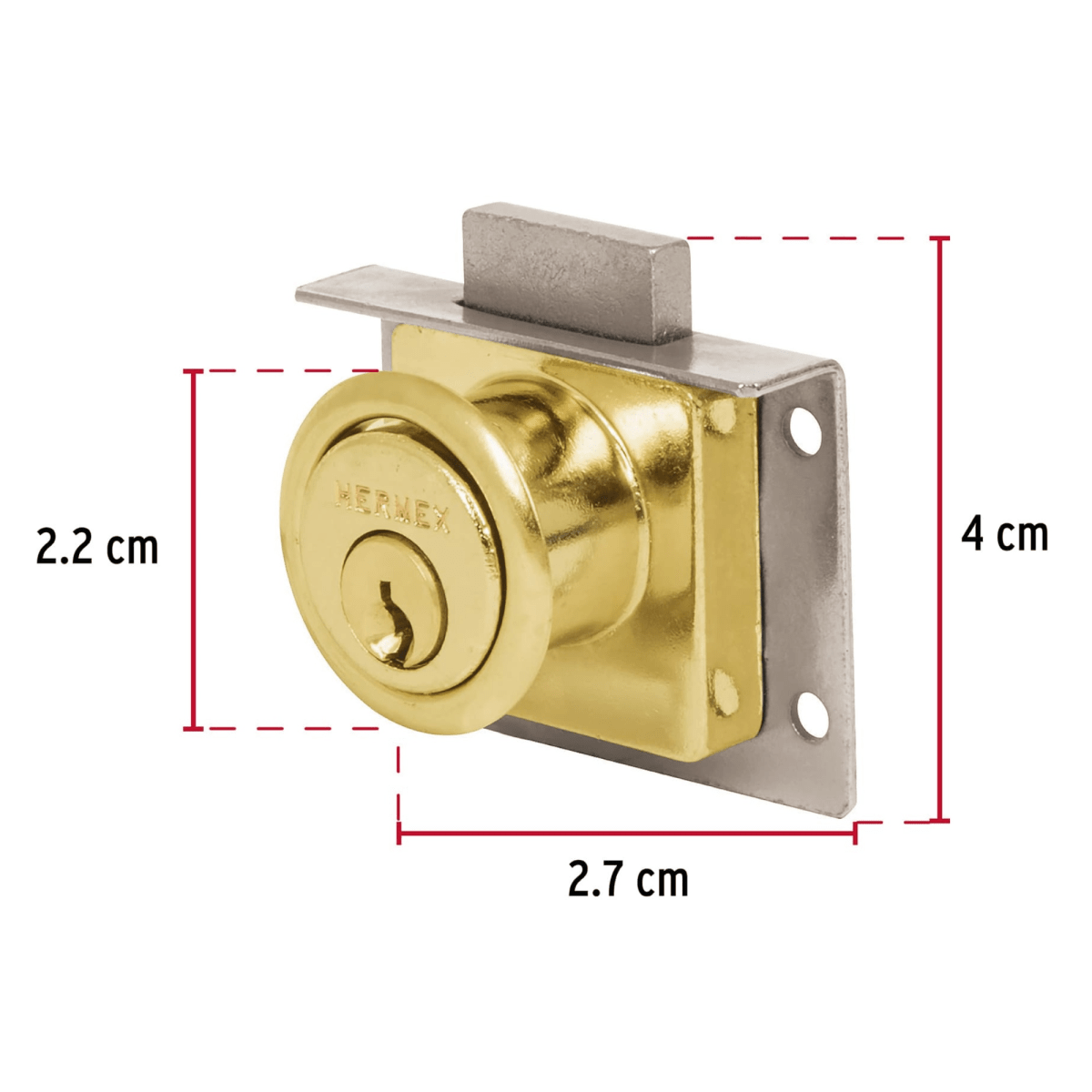 Chapa Cerradura para mueble modelo 24 laton Hermex4