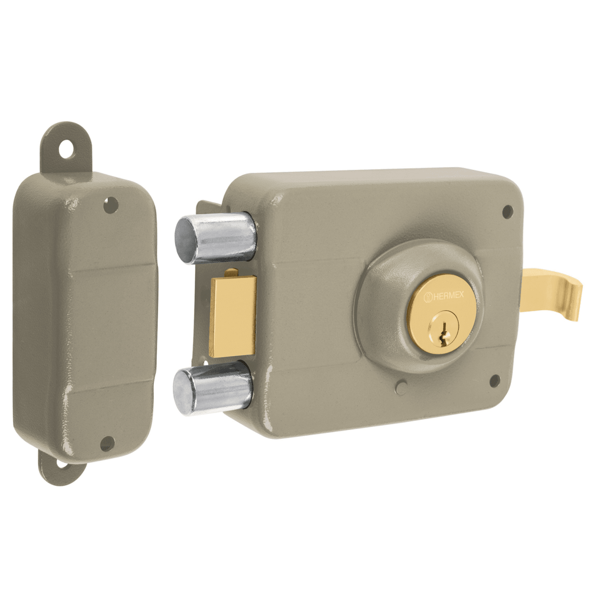 chapa Cerradura sobreponer izq doble Hermex Truper1