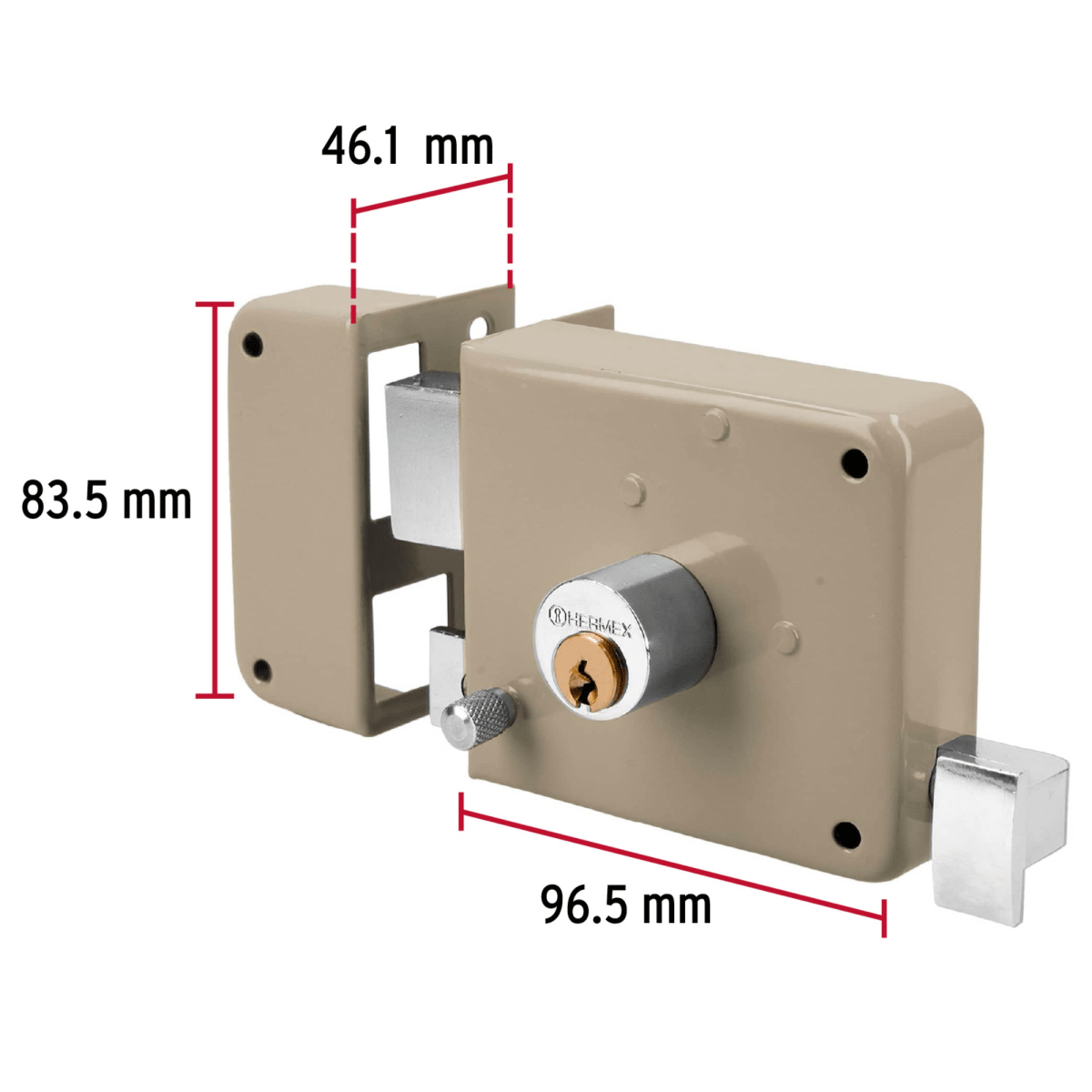 Chapa Cerradura sobreponer izquierda clásica Hermex3