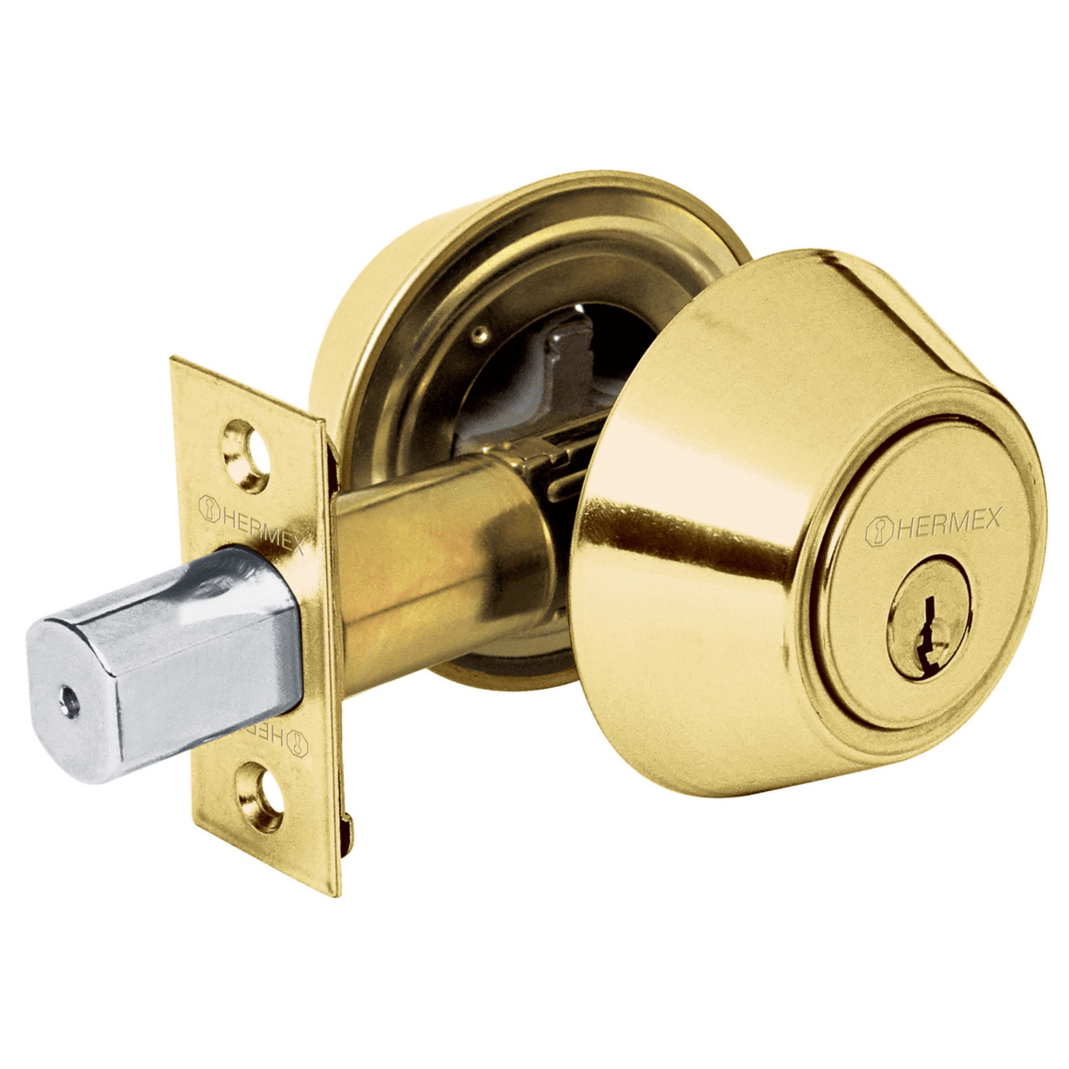 Chapa cerrojo dorado brillante Hermex1