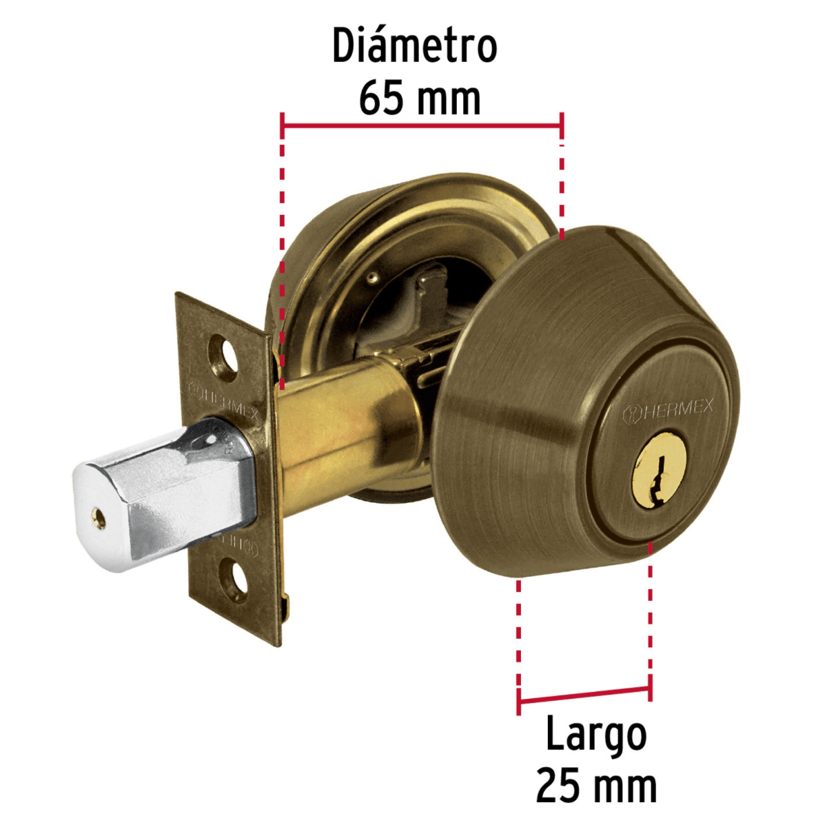 Chapa Cerrojo latón antiguo,  Hermex2