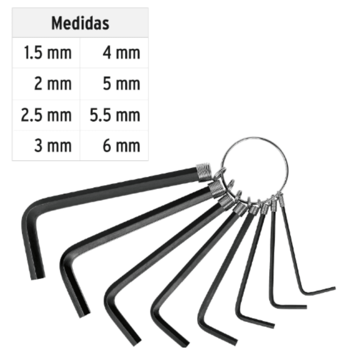 Llaves allen mm Juego de 8 unidades milimetricos pretul Truper2