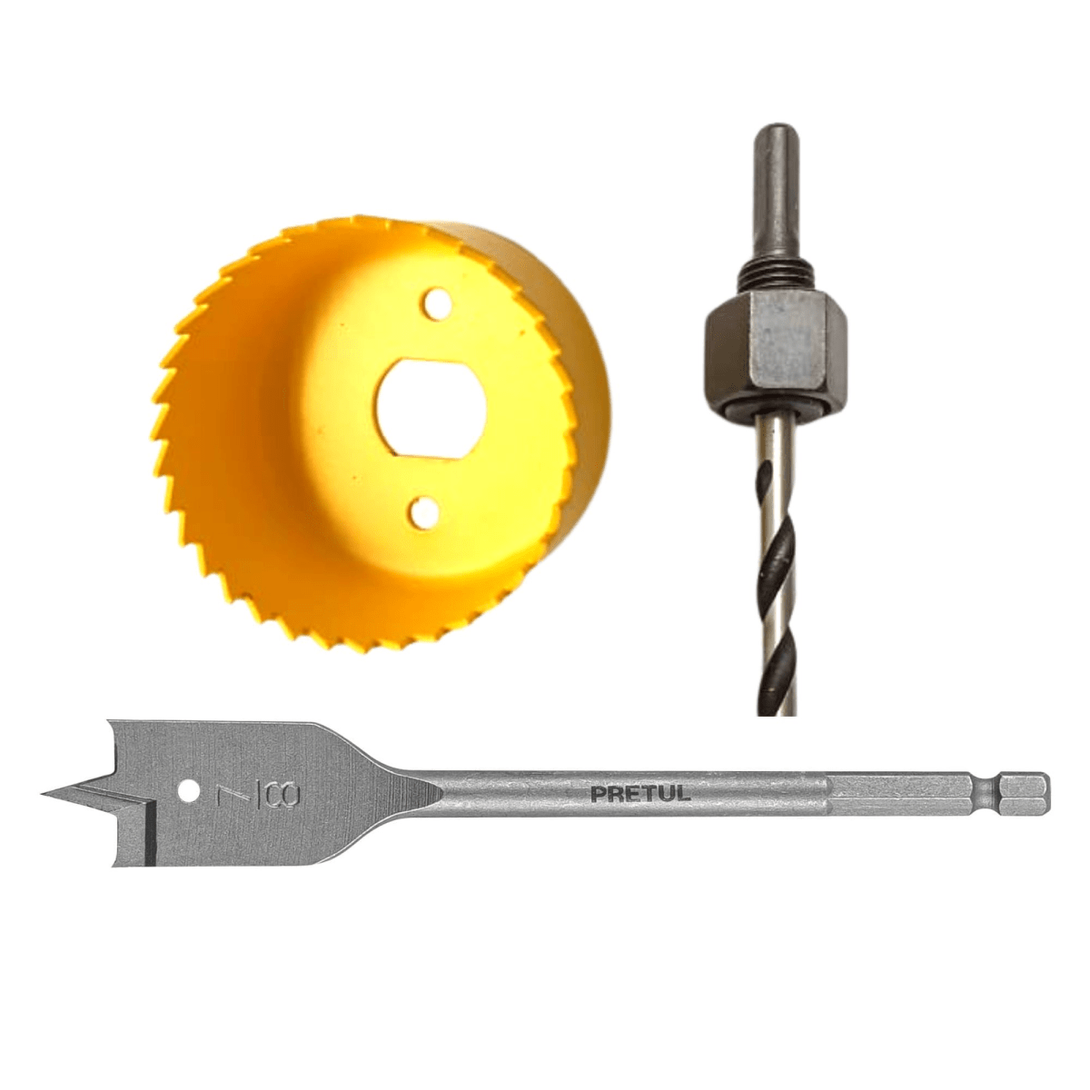 Kit para instalar cerradura 3 piezas brocasierras - pretul1