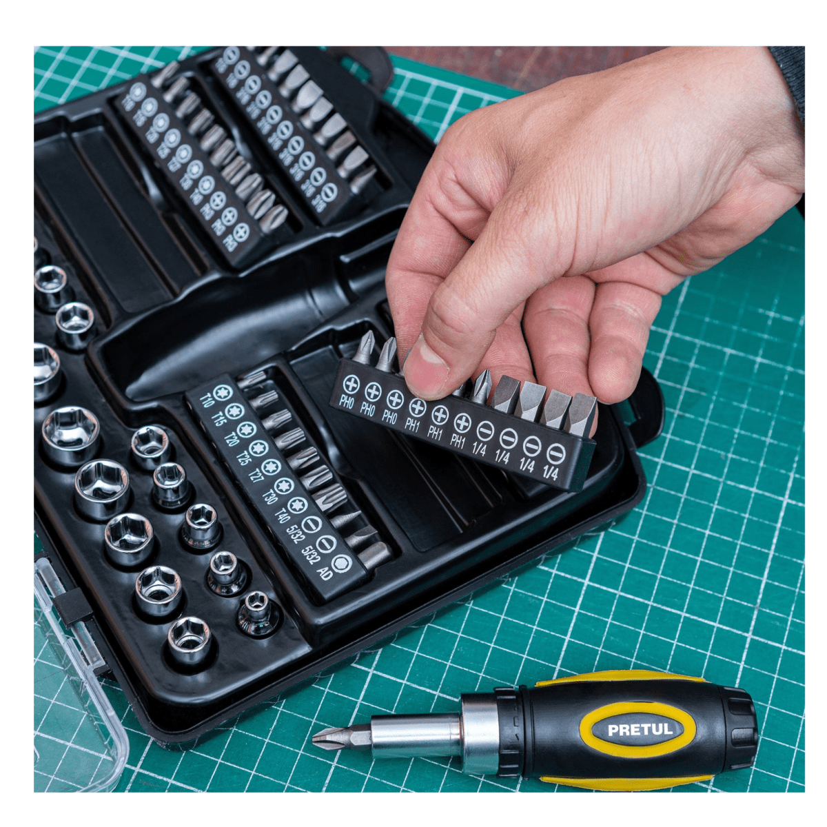 Juego de herramientas dados y puntas 81 piezas pretul2